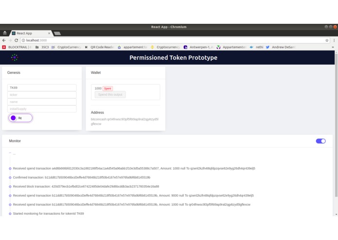 Permissioned Token Prototype [Bitcoin Cash track] – screenshot 3