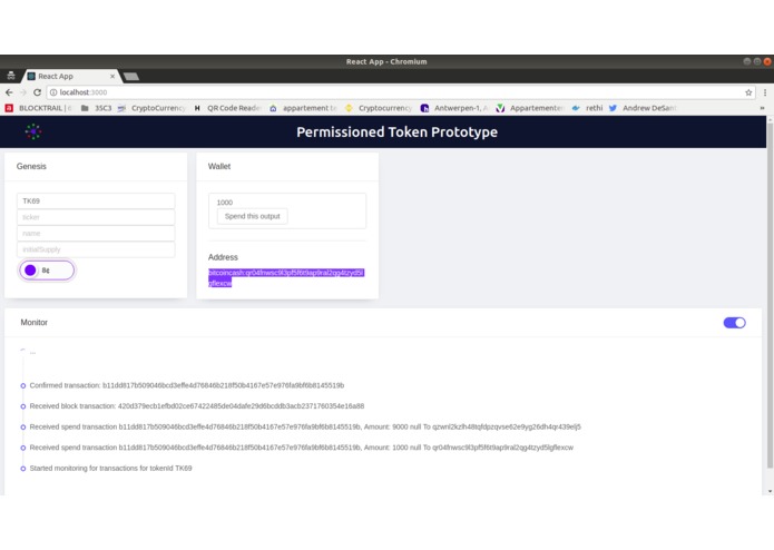 Permissioned Token Prototype [Bitcoin Cash track] – screenshot 5