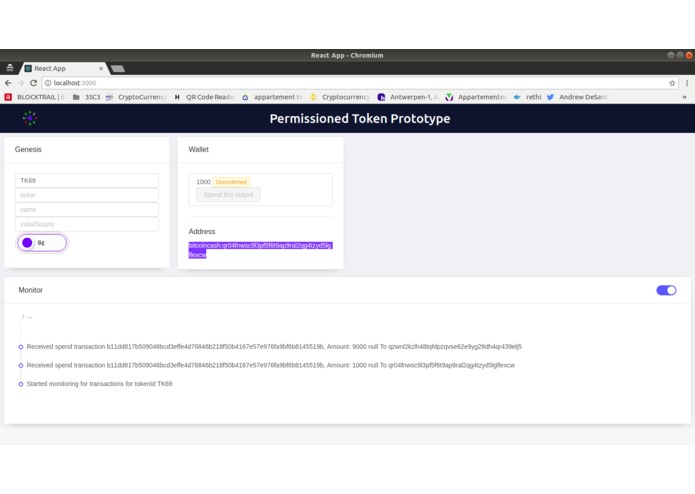 Permissioned Token Prototype [Bitcoin Cash track] – screenshot 7