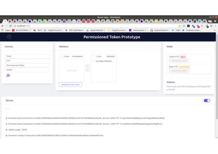 Permissioned Token Prototype [Bitcoin Cash track] – screenshot 8