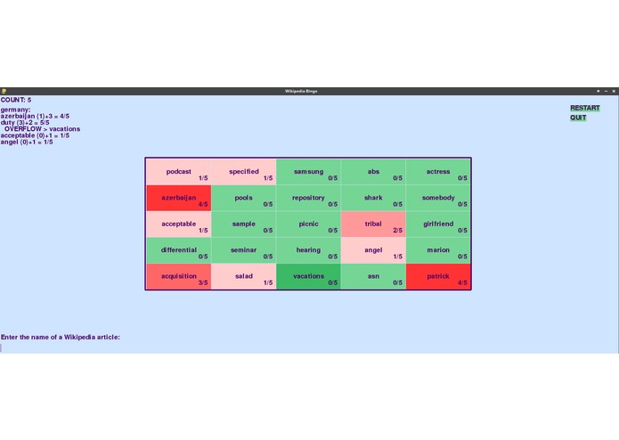 Wikipedia Bingo – screenshot 2