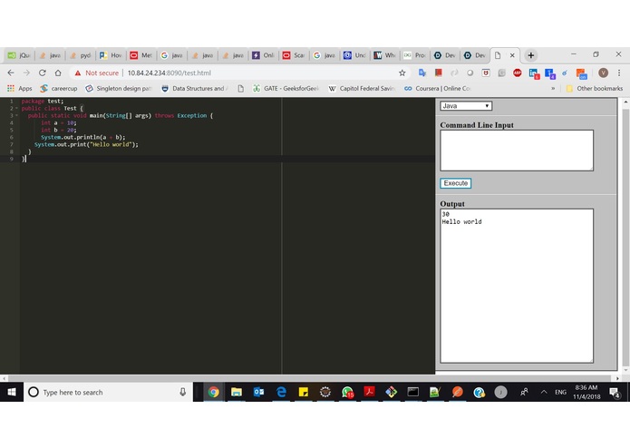 onlinecompiler – screenshot 1