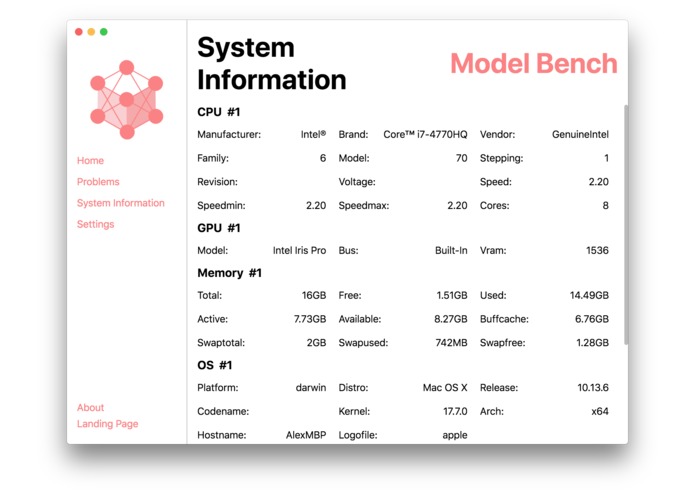 Model Bench – screenshot 5