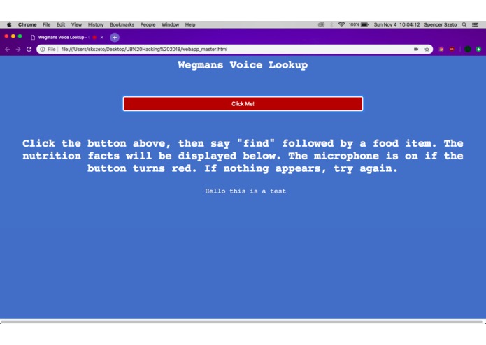 Wegmans Voice Lookup – screenshot 3