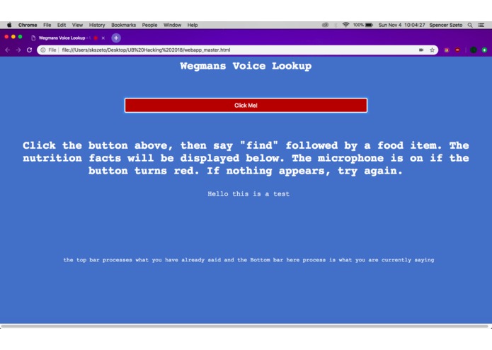 Wegmans Voice Lookup – screenshot 4