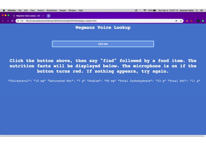 Wegmans Voice Lookup – screenshot 5