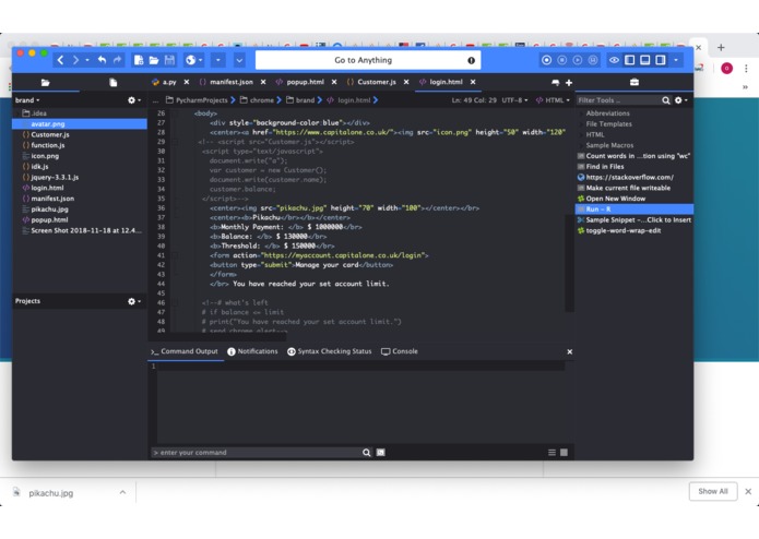 Capital One Chrome Extension (Pikachu Team - Table 8) – screenshot 2