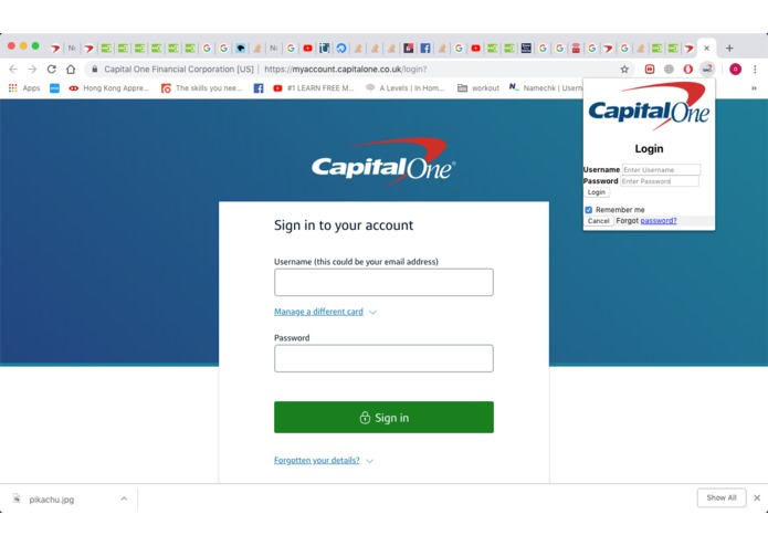 Capital One Chrome Extension (Pikachu Team - Table 8) – screenshot 7