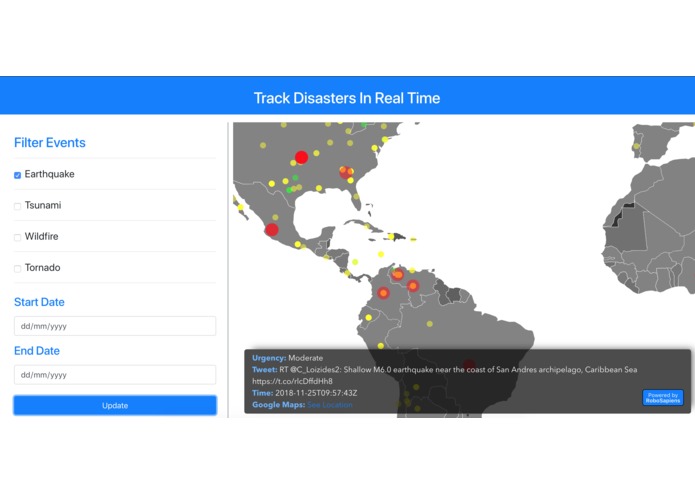Team 11 - Real Time Disaster Tracking – screenshot 2