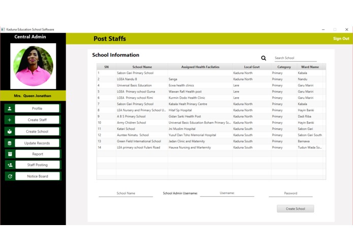 Kaduna state school management system – screenshot 1