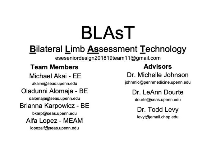 Team 11: Bilateral Limb Assessment Technology (BLAsT) – screenshot 2