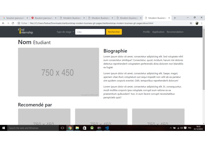 Find internship – screenshot 2