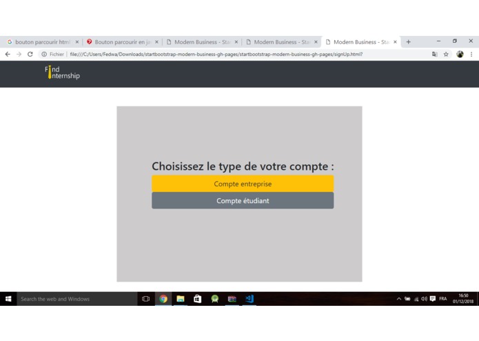 Find internship – screenshot 2