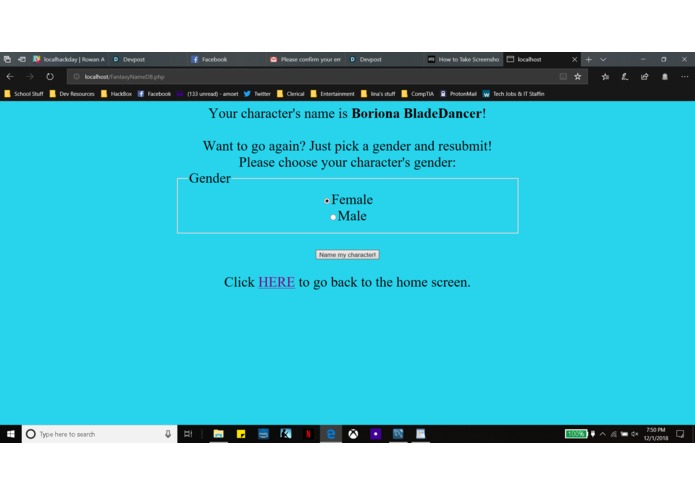 Fantasy Name Generator DB – screenshot 2