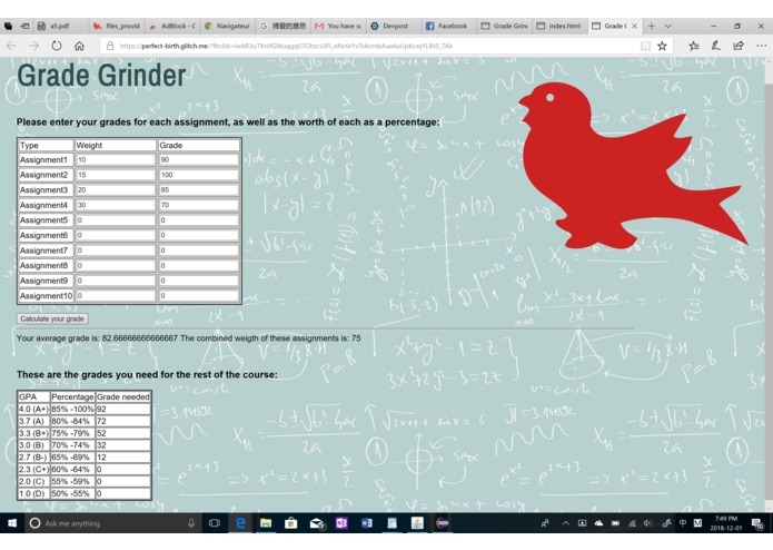 Grade Grinder Calculator - Mcgill standard – screenshot 1