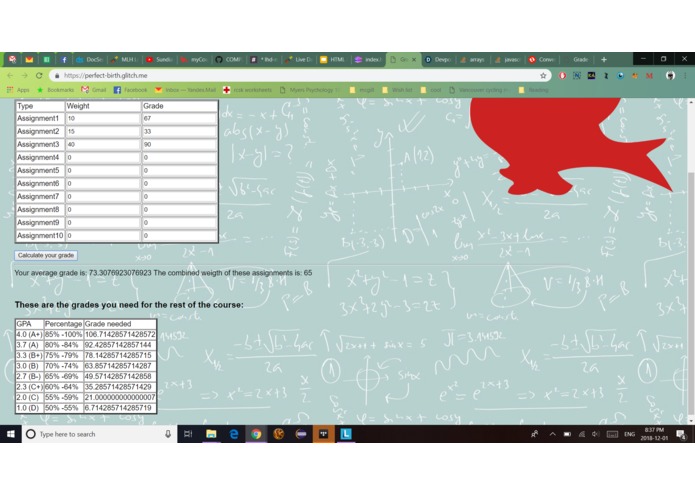 Grade Grinder Calculator - Mcgill standard – screenshot 2