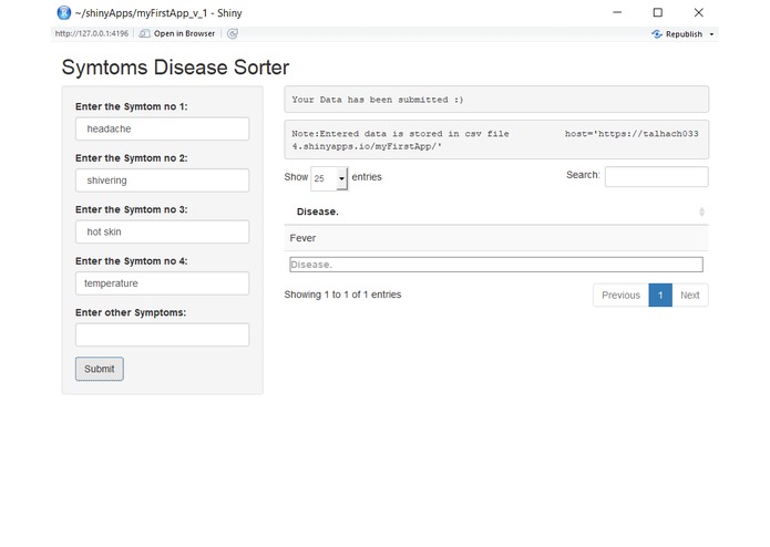 Symptom Disease Sorter made in R – screenshot 3