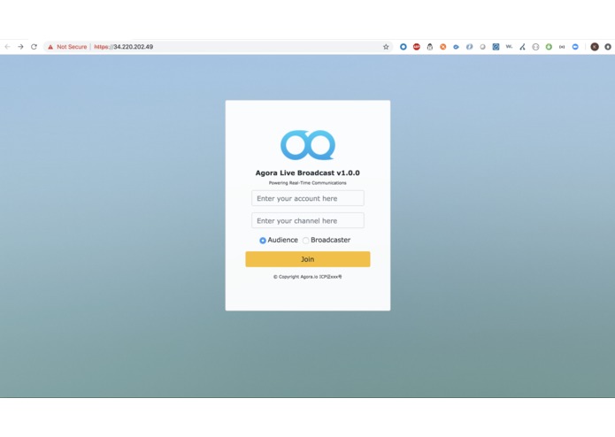 AgoraSDKWebApp – screenshot 1