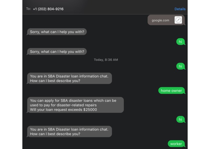 SBA Loan Assistance  Automated Response Kit (ARK) – screenshot 3