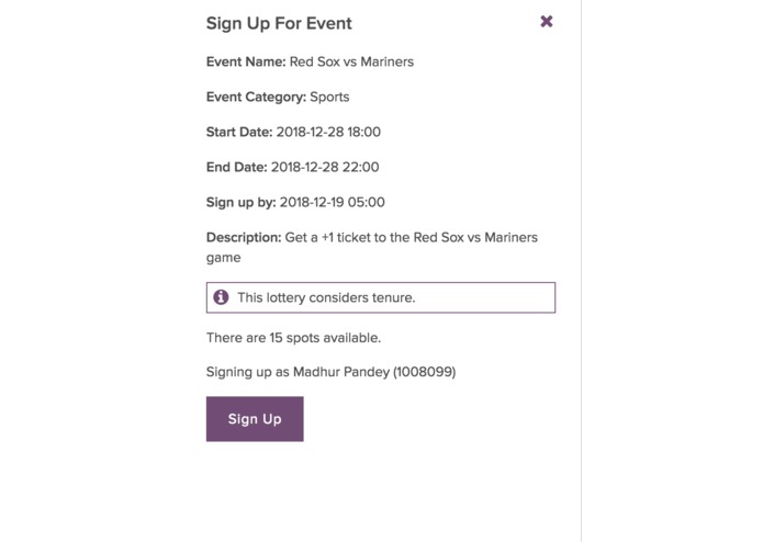 Wayfair Event Lottery App – screenshot 3