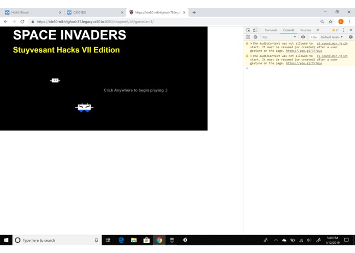Space Invaders: StuyHacks VII Edition – screenshot 1
