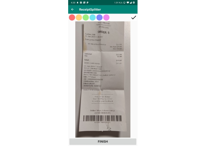 ReceiptSplitter – screenshot 1