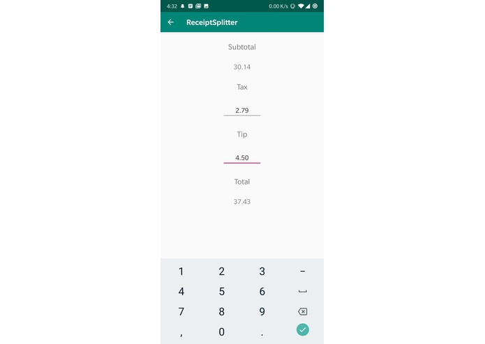 ReceiptSplitter – screenshot 2