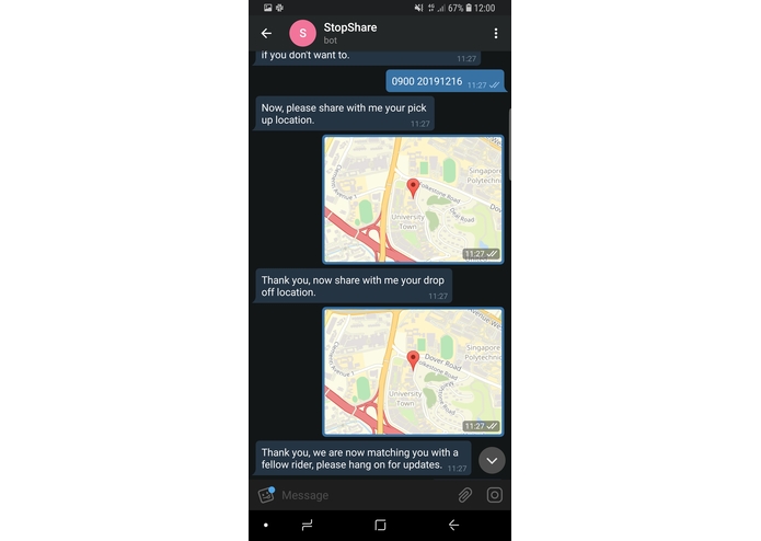 ET-StopShare:Pairing you with a passenger for car ride – screenshot 2