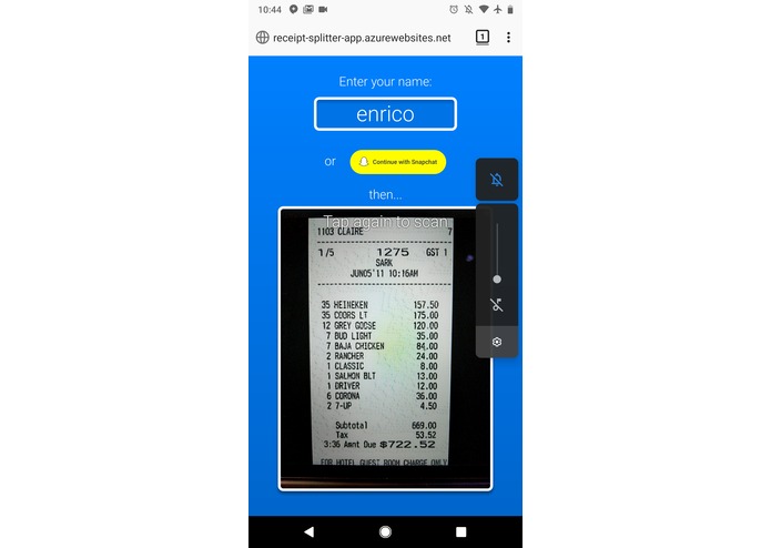 Receipt splitter – screenshot 2