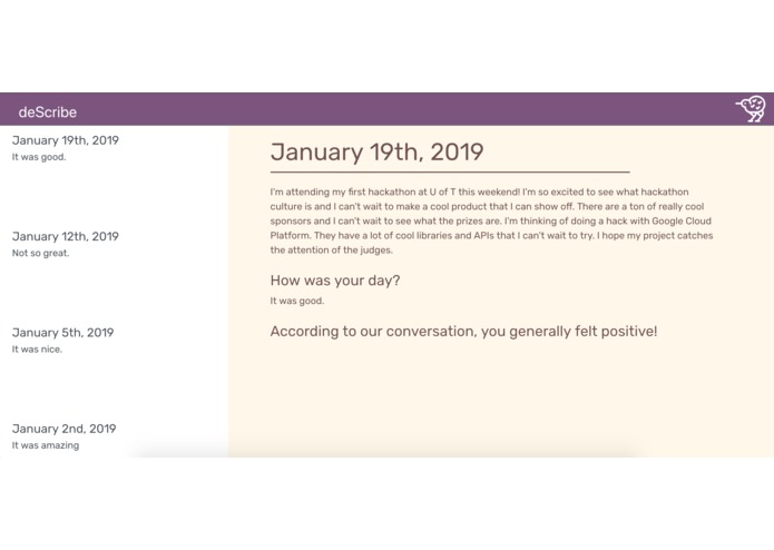 deScribe – screenshot 2