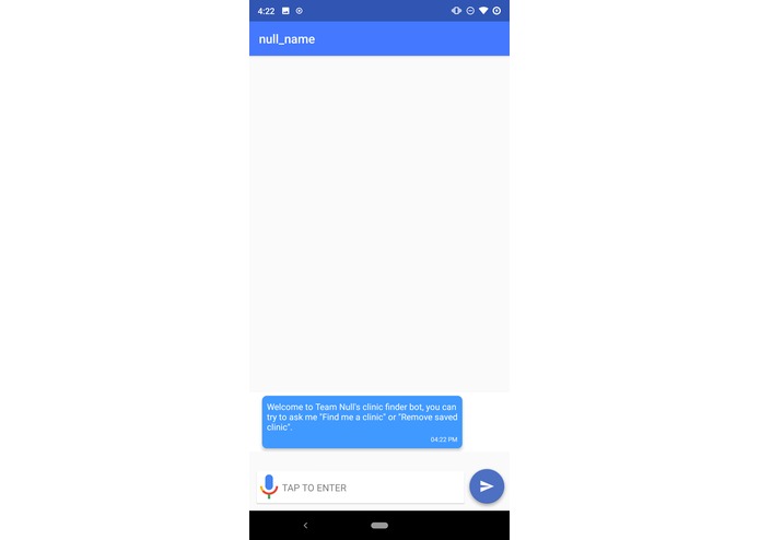 Clinic Finder Chatbot – screenshot 1