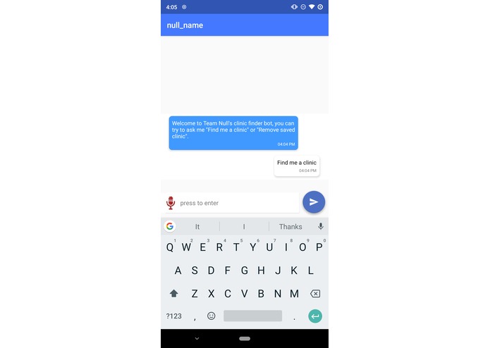 Clinic Finder Chatbot – screenshot 2