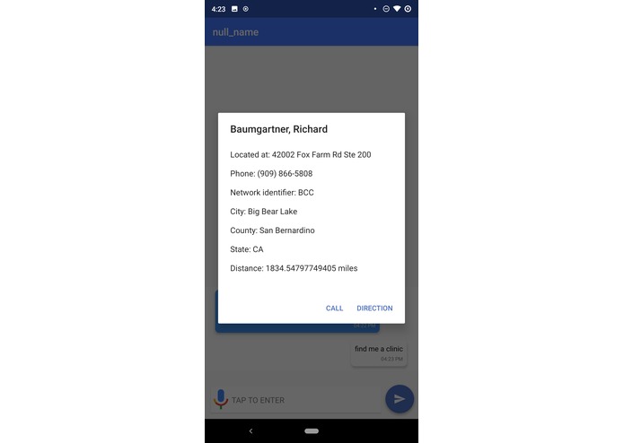 Clinic Finder Chatbot – screenshot 4