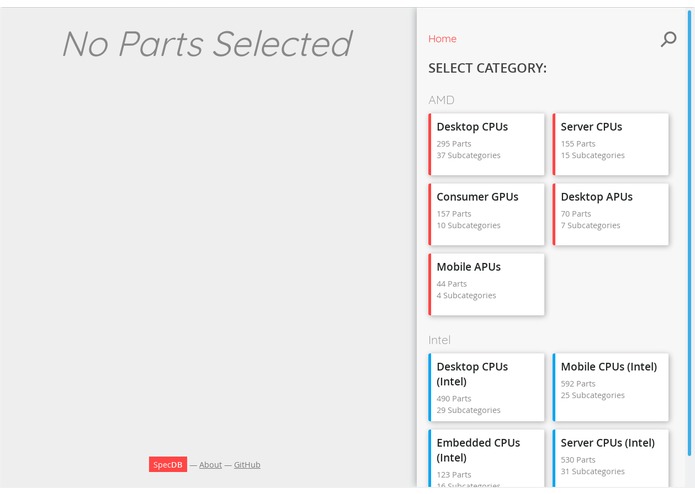 SpecDB – screenshot 2