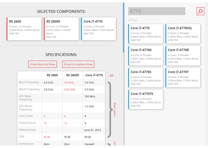 SpecDB – screenshot 1