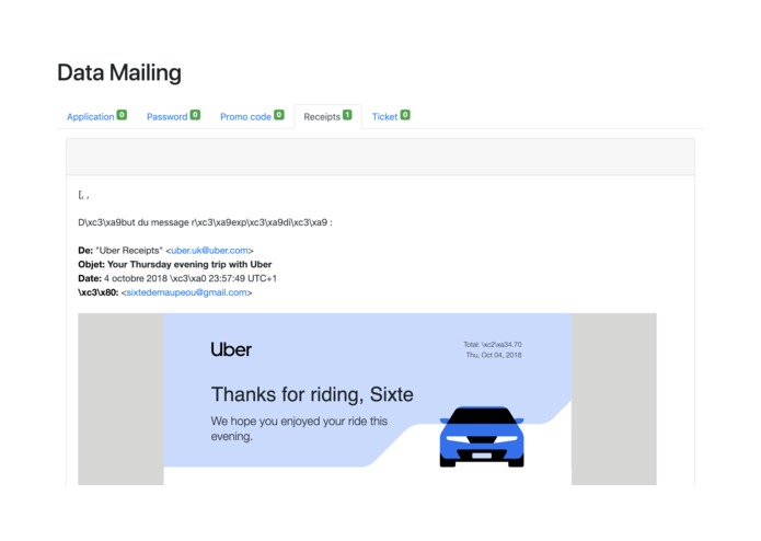 Data Mailing – screenshot 1