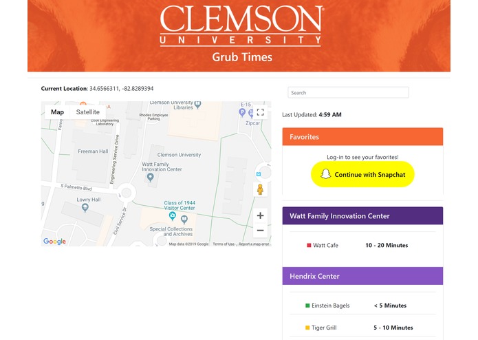 Clemson University Grub Time – screenshot 1