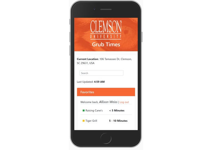 Clemson University Grub Time – screenshot 2