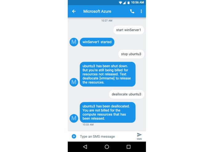 SMS-Azure – screenshot 1