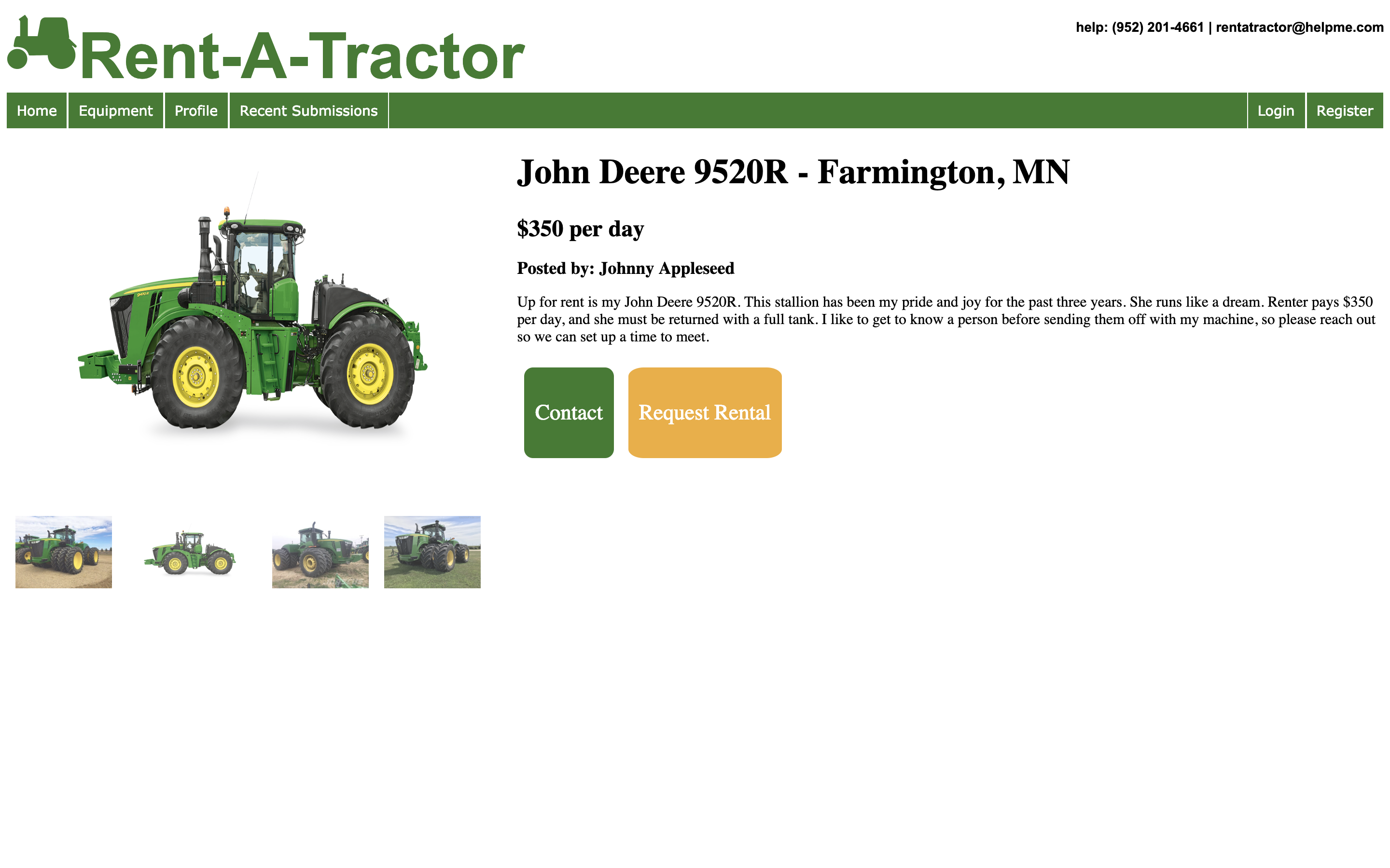 Rent a Tractor Devpost