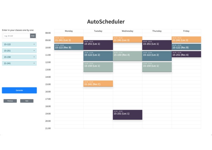 AutoScheduler – screenshot 2