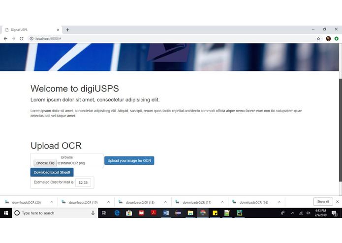 digiUSPS – screenshot 2