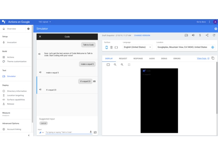 Talk2Code – screenshot 1