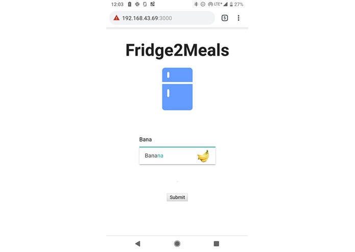 Fridge2Meals – screenshot 1