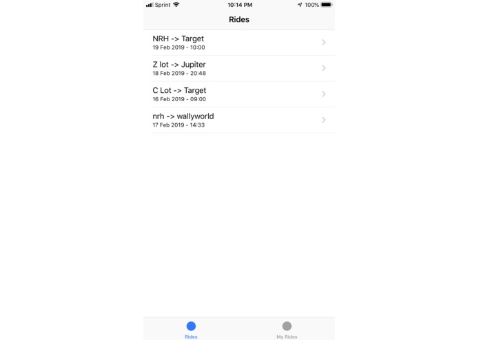 College Ride Share – screenshot 1