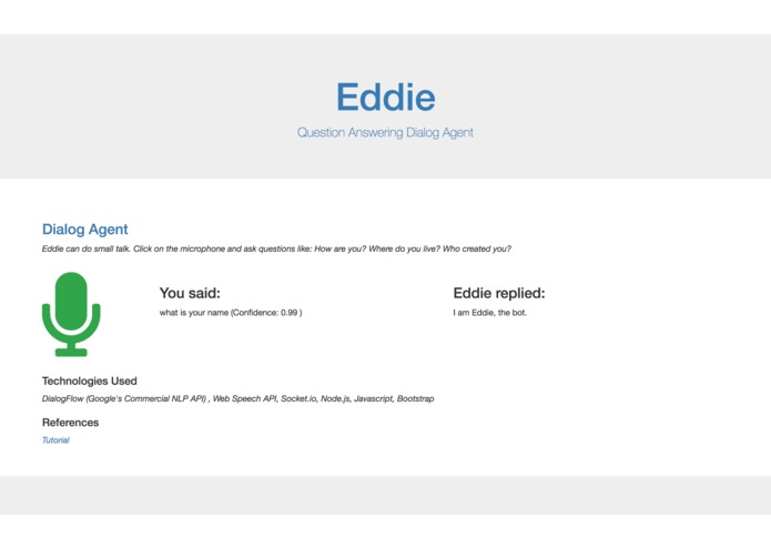Eddie - Question Answering Dialog Agent – screenshot 1