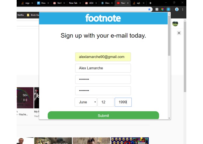 Footnote – screenshot 1