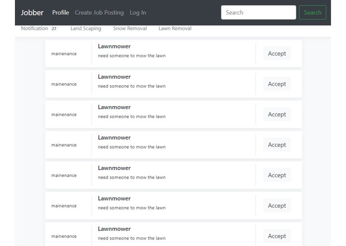 Jobber: A Task Sharing Service – screenshot 1