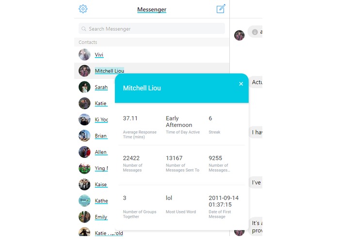 Facebook Messenger Data Analytics – screenshot 1