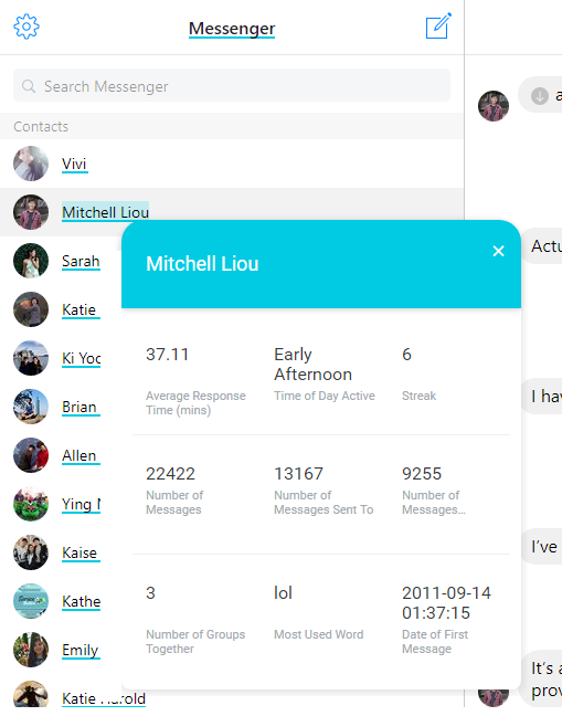Facebook Messenger Data Analytics Devpost